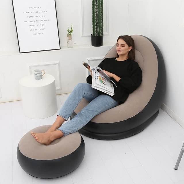 Silla inflable multiusos con reposapies