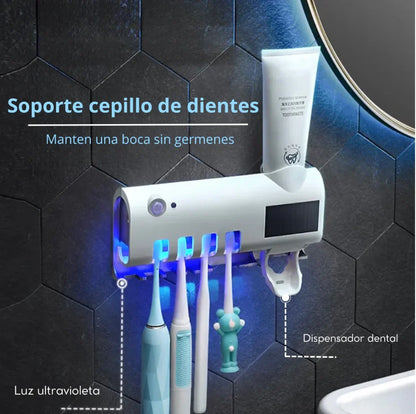 SOPORTE SMART ULTRAVIOLETA PARA CEPILLOS Y CREMA DENTAL