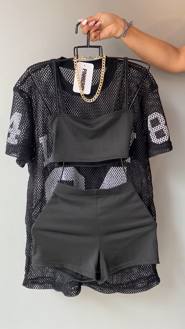 Trio Malla84 (Camiseta oversize, Short, Croptop)